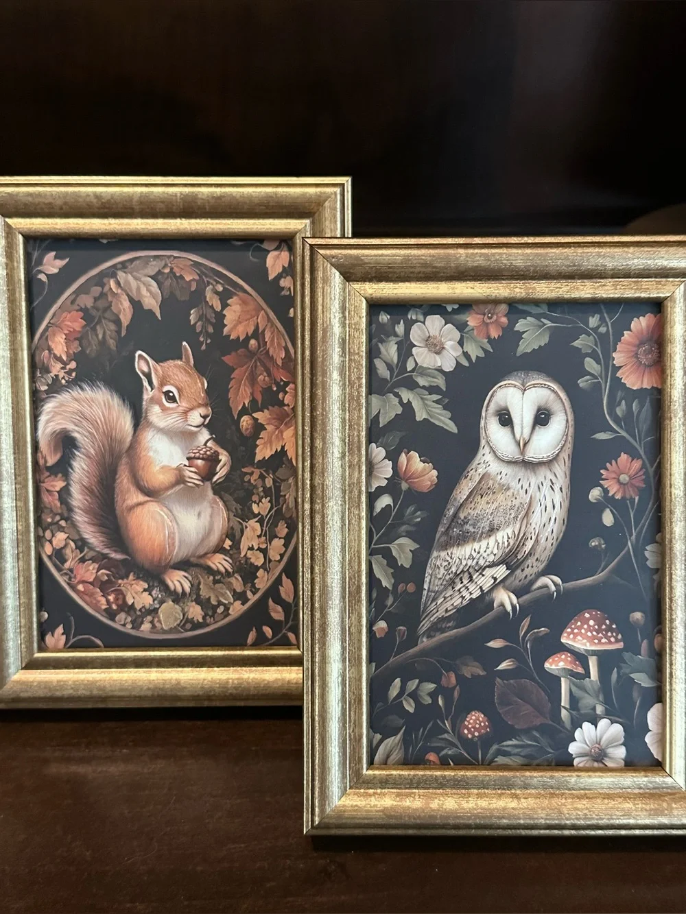 PICK ANY 2! Fall Leaves Flowers Owl Fox Deer Squirrel Wood Decor Frame Pictures